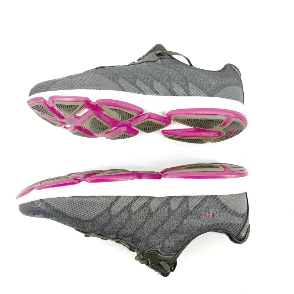 Ryka Dominion Walking Shoes Womens 10W Gray Pink Mesh Lace Up Sneakers Comfort - Picture 8 of 11